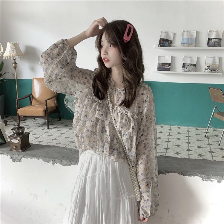 Áo Sơ Mi Chiffon Chống Nắng Họa Tiết Hoa Ngọt Ngào Phong Cách Mùa Xuân Hè Mới Dành Cho Bạn Nữ