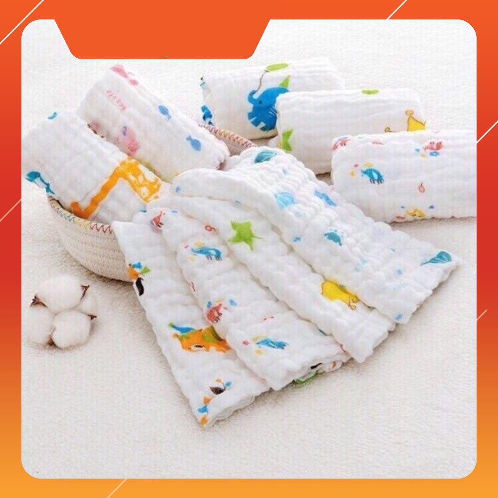 sỉ 10 khăn mặt xô sợi tre 6 lớp cao cấp cho bé