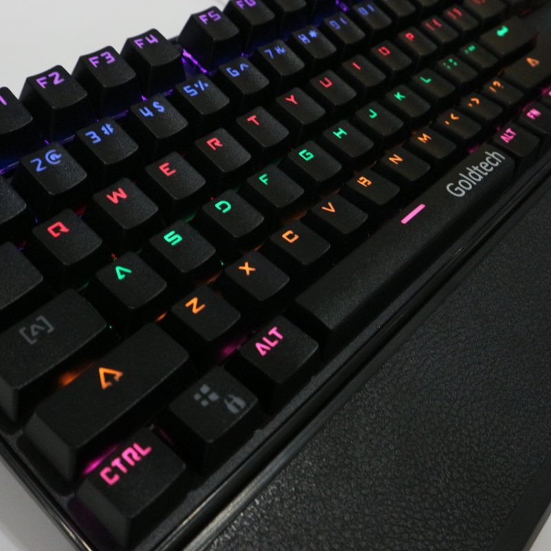BÀN PHÍM CƠ GOLDTECH K25 LED RAINBOW BLUE SWITCH CÓ KÊ TAY | BigBuy360 - bigbuy360.vn