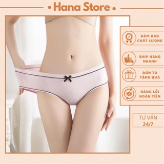 Quần lót nữ cotton tăm viền đen cạp nơ LAYANA kháng khuẩn xuất Nhật (có video thật)_LAYANA