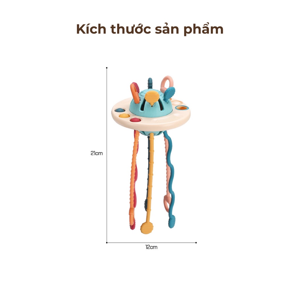 Đồ chơi đĩa bay rút dây vui nhộn cho bé từ 6 tháng tuổi gặm nướu trẻ sơ sinh và giáo dục sớm roadstar