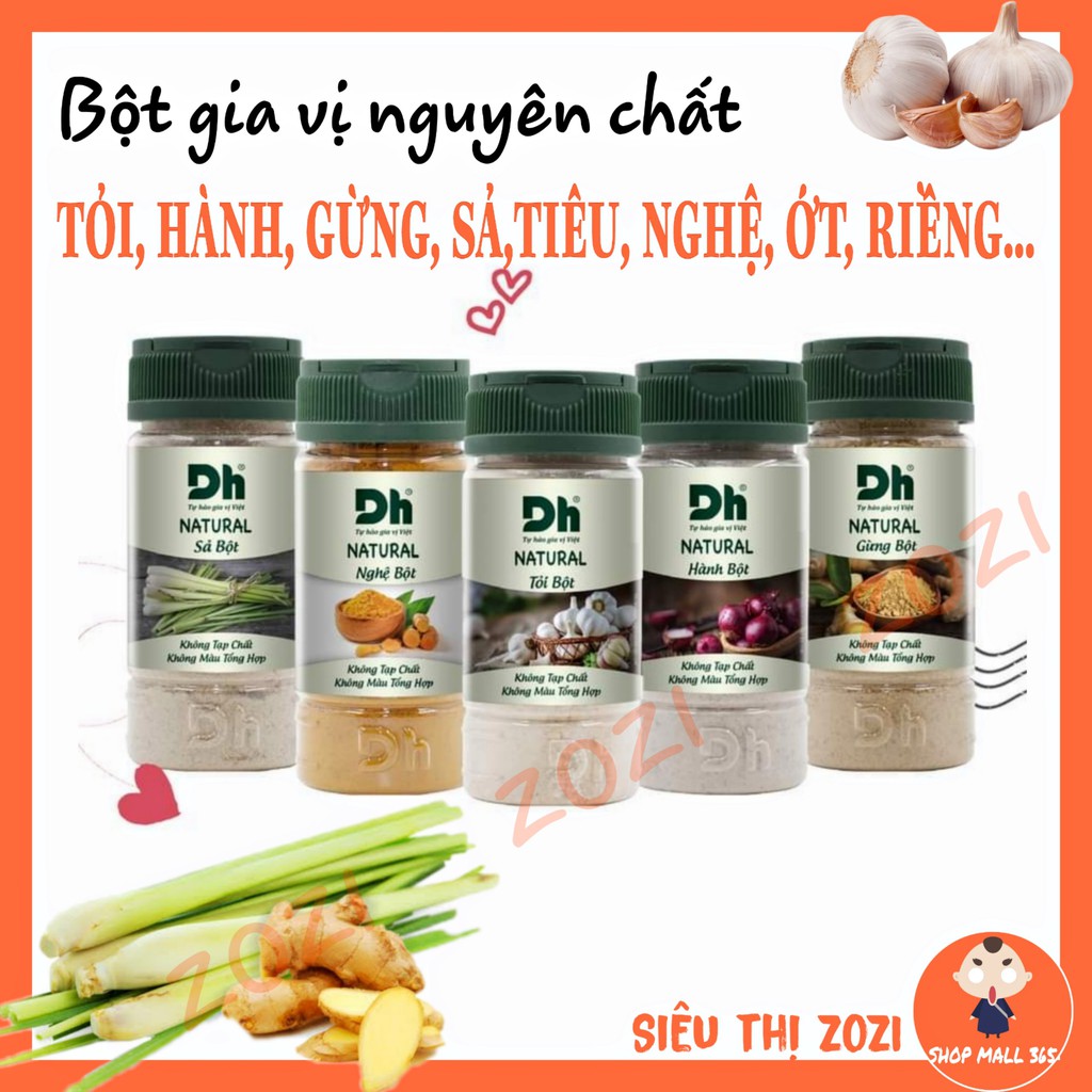 Bột tỏi, bột hành, bột nghệ, bột sả, bột quế, bột tiêu ... gia vị tẩm ướp nguyên chất tự nhiên