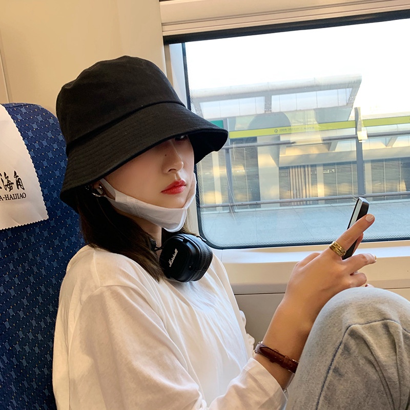 Mũ Tai Bèo Mỏng Che Nắng Màu Đen Phong Cách Nhật Bản Thời Trang Xuân Hè Cho Nữ