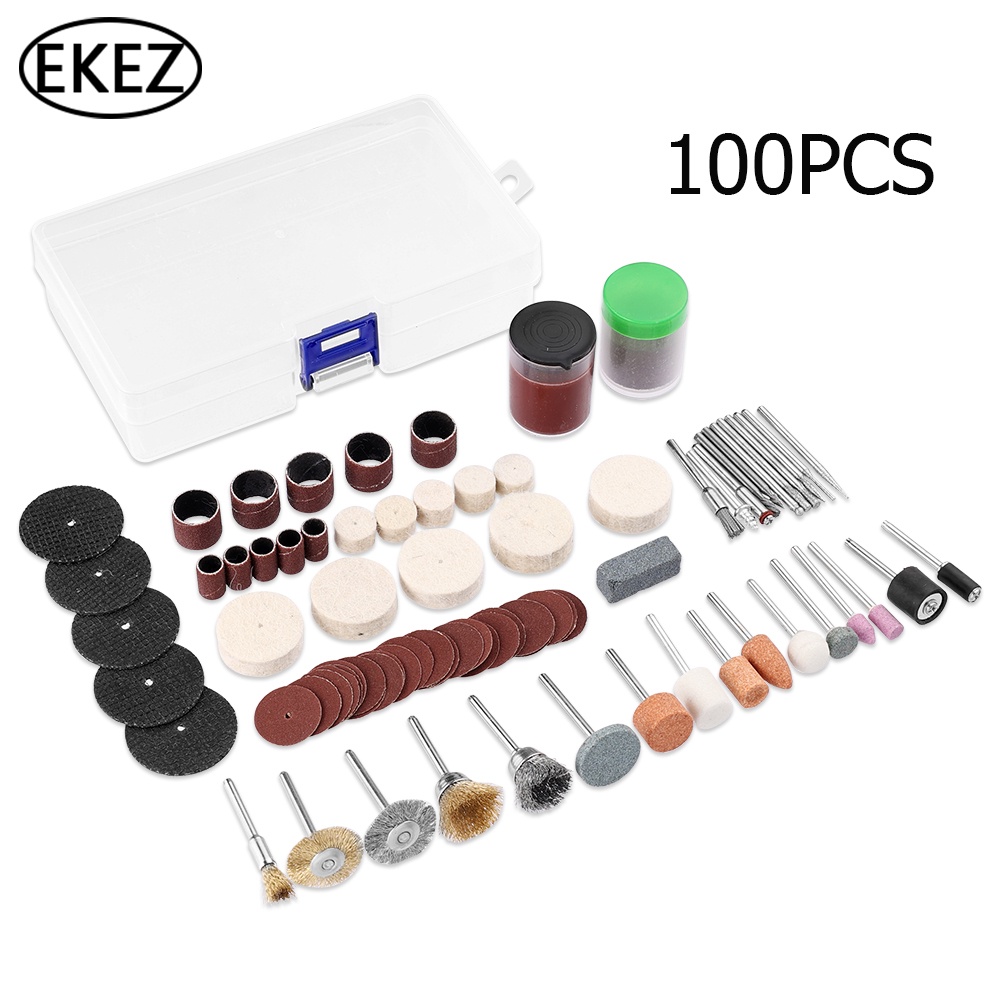 Set phụ kiện EKEZ 100 món đa năng cho máy khoan mài điện mini cầm tay quay/ mài/ đánh bóng gỗ