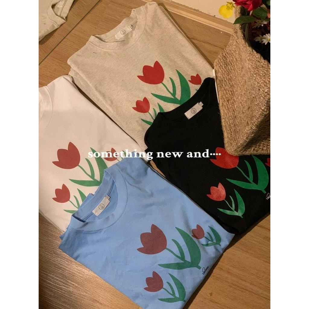 Áo thun nữ tay ngắn cổ tròn 100% cotton phong cách Hàn Quốc