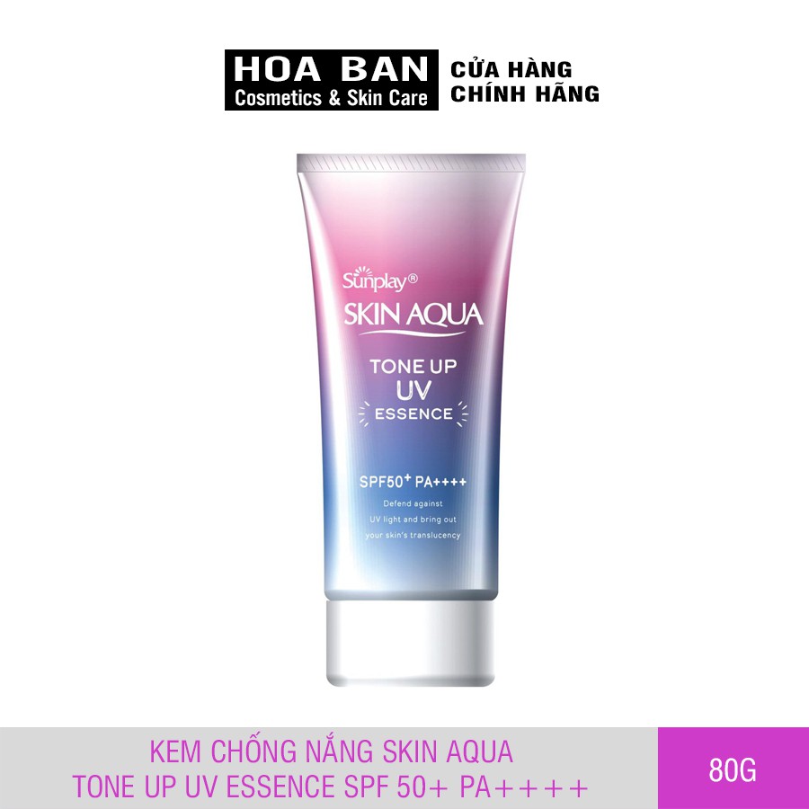 Kem chống nắng Skin Aqua Tone up UV Essence SPF 50+ PA++++ 80gr nội địa Nhật