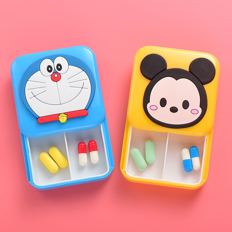 Hộp Đựng Thuốc Mini Chống Ẩm Kiểu Hoạt Hình Dễ Thương Tiện Dụng Cho Bé Mẫu Giáo