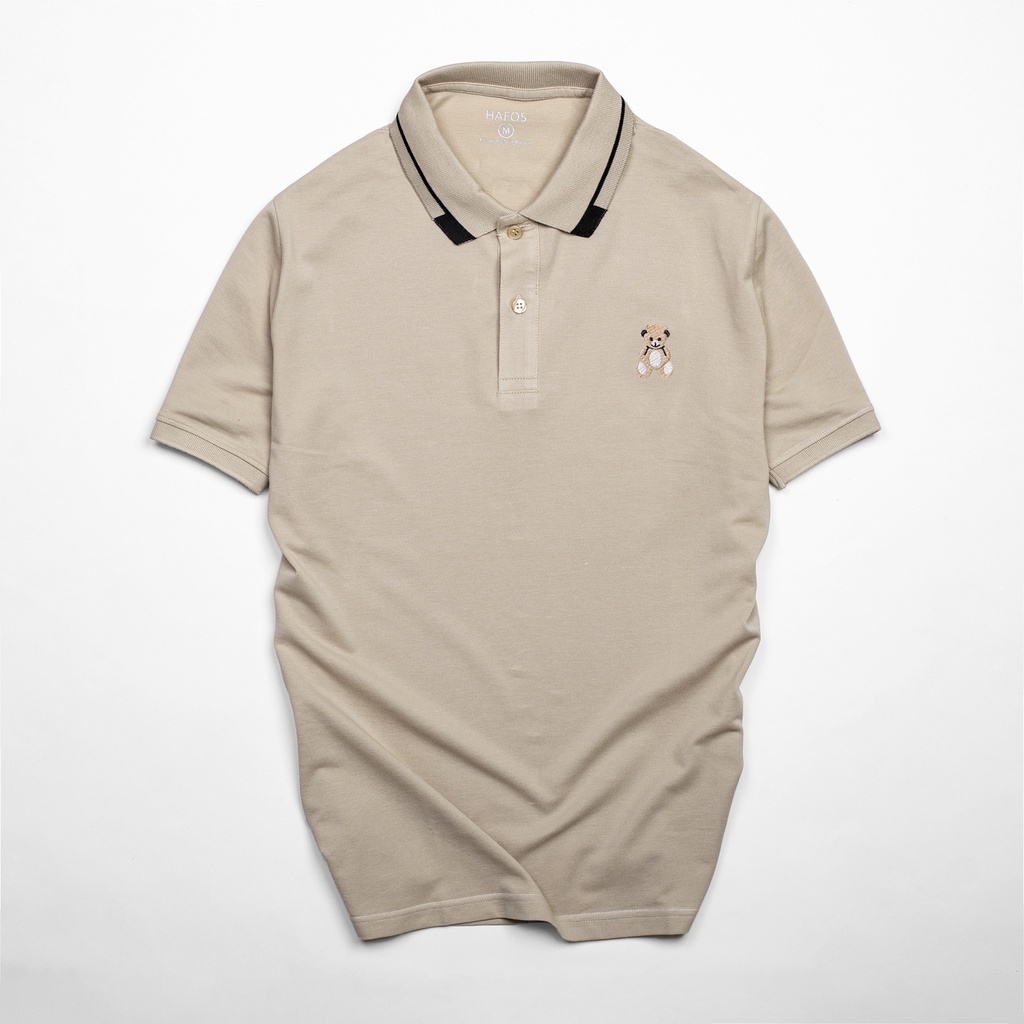 Áo thun nam Polo Basic cộc tay cổ trụ bẻ thêu gấu, vải Cotton cá sấu VNXK form chuẩn phong cách trẻ trung lịch lãm A9