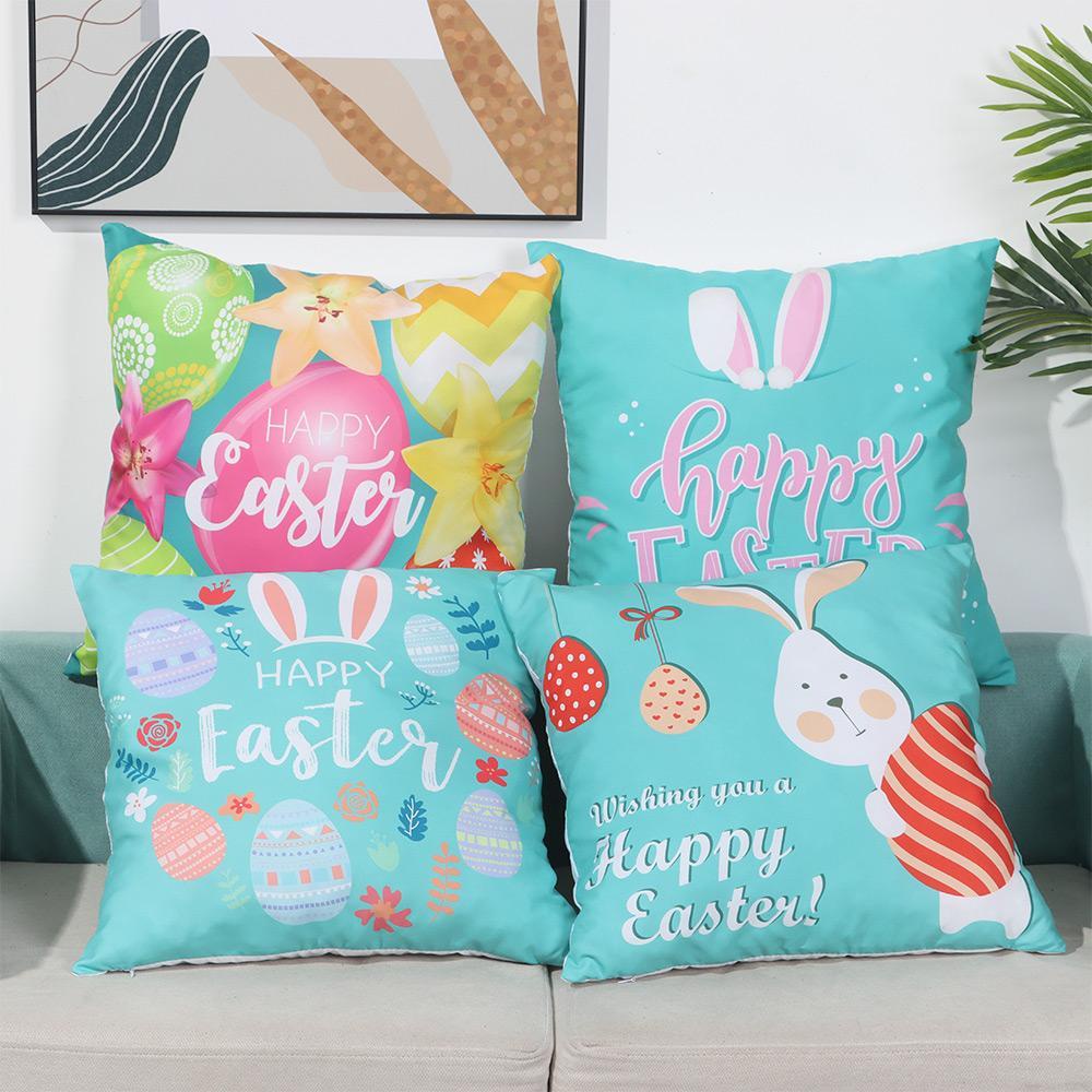 Vỏ Gối Vuông 45 * 45Cm Họa Tiết Thỏ Đáng Yêu