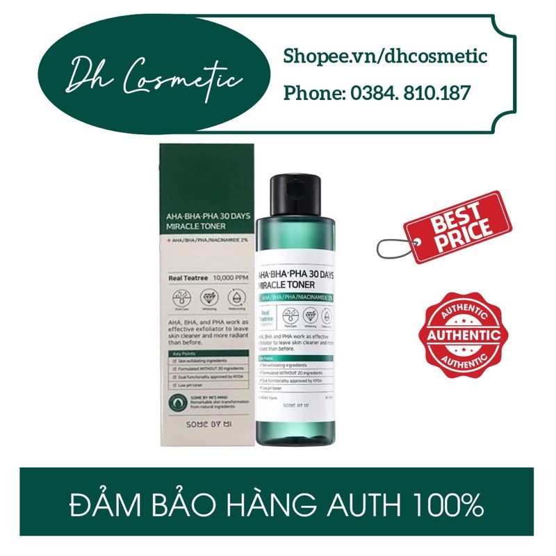 Nước Hoa Hồng Sạch Da Some By Mi AHA BHA PHA 30 Days Miracle Toner 150mL