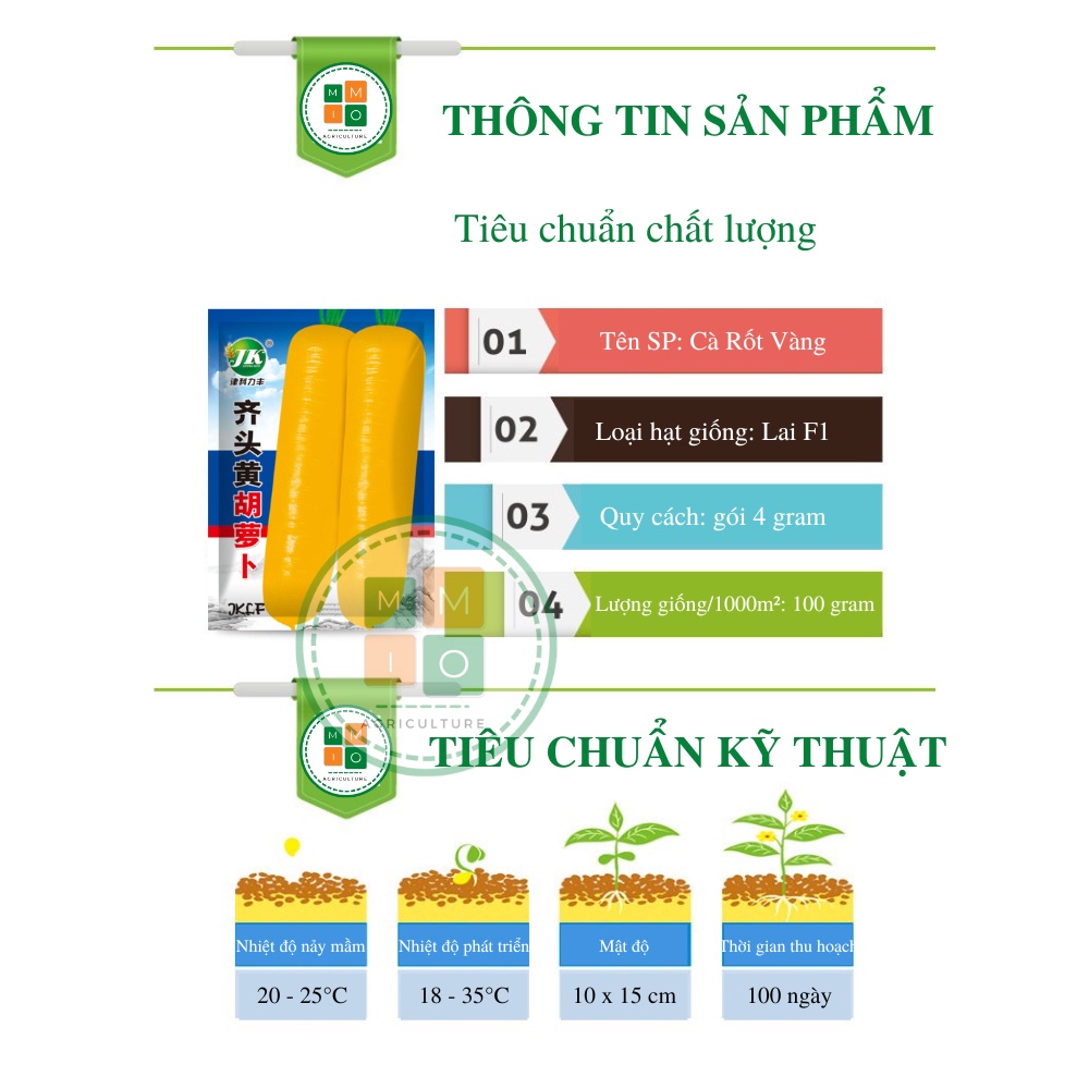 Hạt giống cà rốt vàng Hàn Quốc