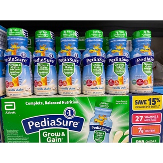 MẪU MỚI - Thùng 24 Chai Sữa Nước Pediasure Grow&amp;Gain With Fiber Hương Vani 237ml - Mỹ
