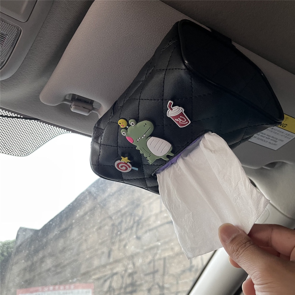 Hộp Đựng Khăn Giấy Thiết Kế Sáng Tạo Gắn Tấm Che Nắng Xe Hơi