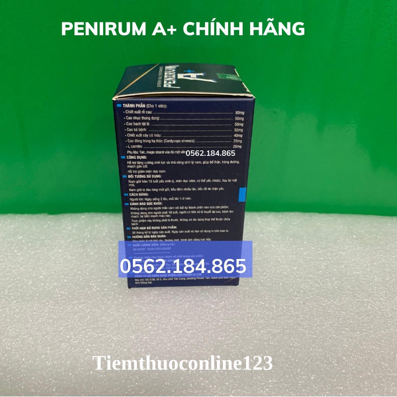 PENIRUM A+  Thêm “Nhấp”- Thêm Phong Độ - Viên Hỗ Trợ Tăng Cường Sinh Lý Nam Chính Hãng