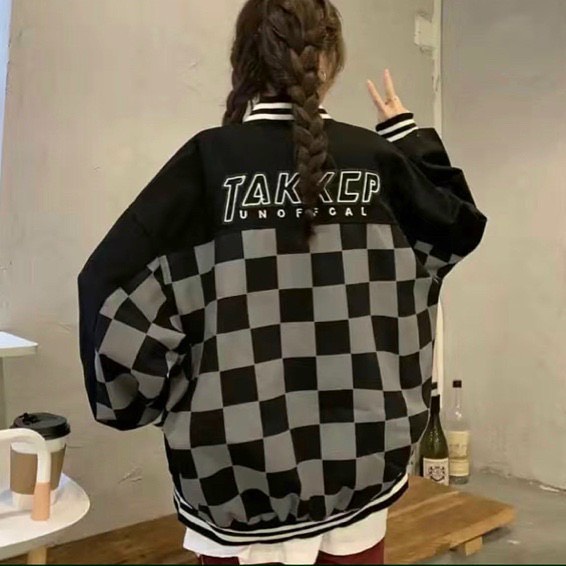 Áo khoác bomber nam nữ nỉ oversize nam nữ áo bóng chày CARO  form rộng unisex - Gin Store