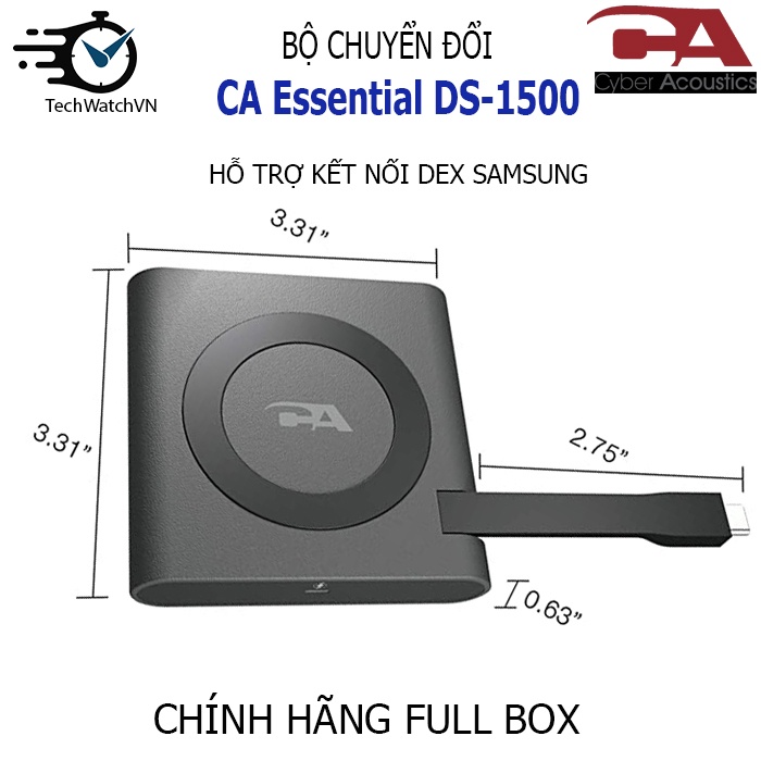 Bộ Hub chuyển đổi CA Essential DS-1500, Hỗ trợ sạc Qi không dây, Samsung DEX, Cổng HDMI, USB Loại A &amp; C,Xuất 4K 60Hz