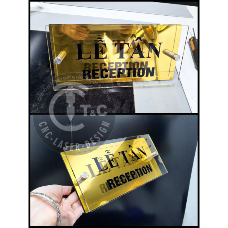 Biển lễ tân để bàn