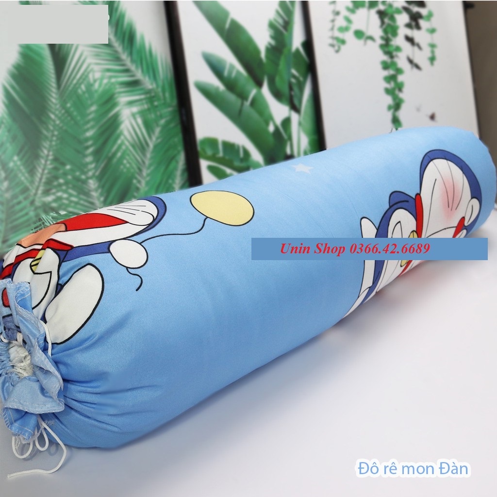 (Hàng đẹp L1) Vỏ gối ôm, áo gối ôm Cotton Poly họa tiết Doraemon kích thước 35x100 (cm)