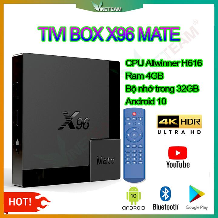 Android Tivi Box X96 Mate 4G 32G Allwinner H616 Android 10 - X96 Mate 4G 32G - Cổng HDMI - Bluetooth 5.0 -dc4457