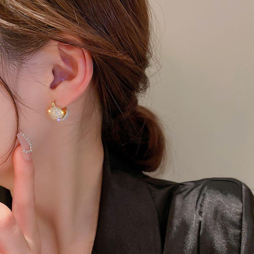 Bông Tai Mạ Bạc Hình Tròn Nhiều Màu Thời Trang Cho Nữ