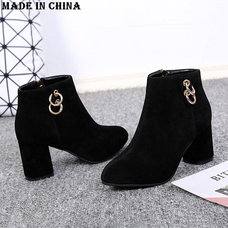 Giày Bốt Martin Cổ Thấp Chất Nhung Phong Cách Anh Quốc Hợp Mùa Thu Đông Size 34-43