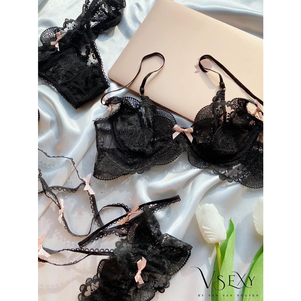 Nội y bodysuit ren sexy Tea Store ren đùi gợi cảm