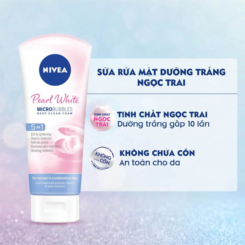 [Mã FMCGMALL -8% đơn 250K] Bộ đôi Sữa rửa mặt NIVEA Pearl White giúp trắng da ngọc trai (100g/chai) - 81295 | BigBuy360 - bigbuy360.vn