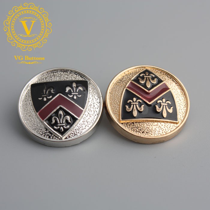 Vgbuttons Nút kim loại, cúc áo kiểu Anh, màu vàng / bạc, size 25mm