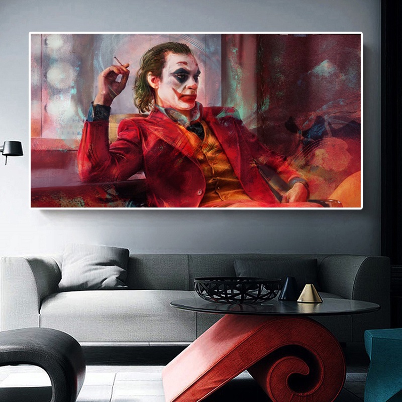 Tranh Vải Bạt Treo Tường In Hình Joker Phim Phillips Trang Trí Nhà Cửa