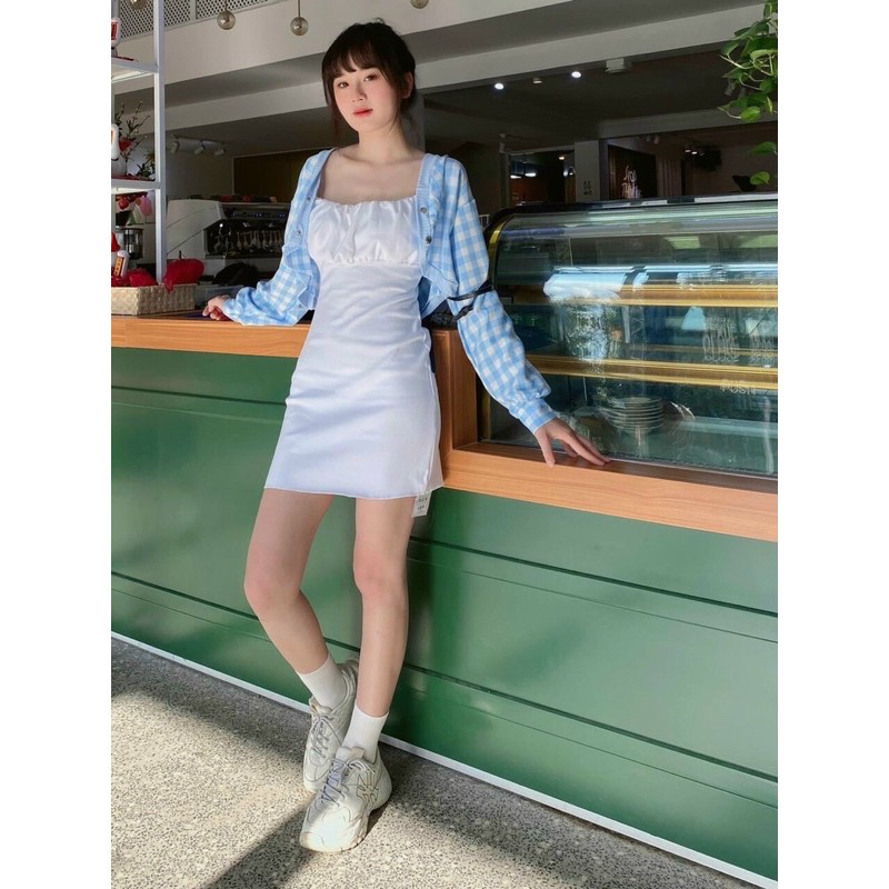 [Mã SKAMSALE06 giảm 10% tối đa 100K đơn 150K] Set váy hai dây kèm khoác cadigan 👗👗 FROM MẶC LÊN DÁNG CỰC XINH LUN Ạ 💟 | BigBuy360 - bigbuy360.vn