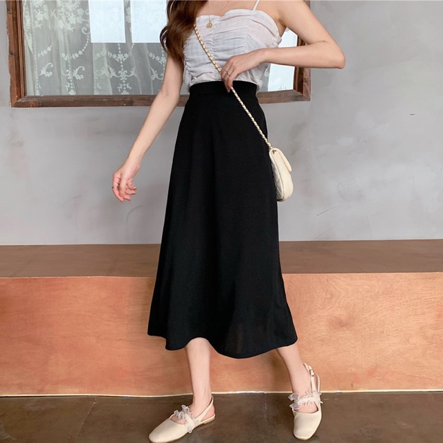 [ẢNH THẬT+VIDEO] Chân Váy Dáng Dài Form Chữ A Khoá Kéo Sau | BigBuy360 - bigbuy360.vn