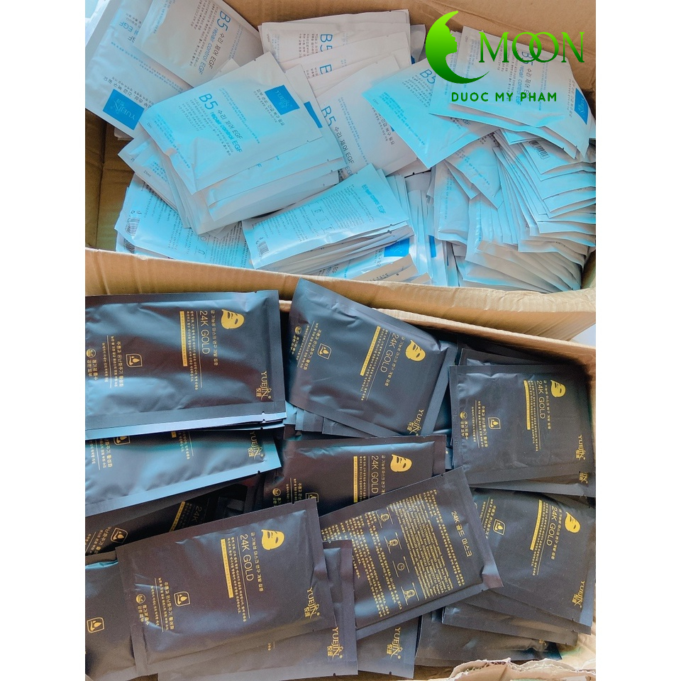 Mặt nạ phục hồi, cấp ẩm Yuejin B5 Repair Control EGF Mask và Mặt nạ trẻ hóa da, nâng cơ, giảm nếp nhăn Yuejin 24K GOLD