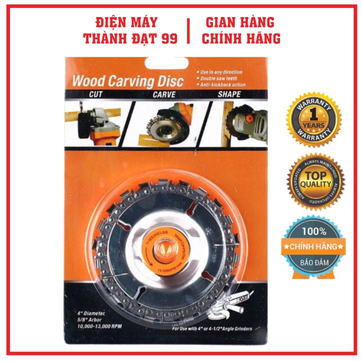 Đĩa Lưỡi Cưa Xích Cắt Gỗ Phay Phá Gỗ Đa Năng Gắn Máy Mài Cầm Tay
