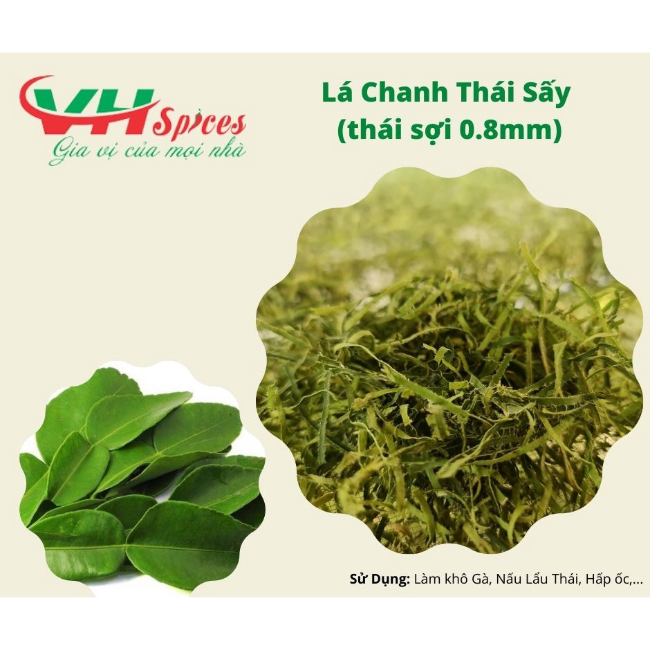 Lá chanh thái sấy - thái sợi 0.8mm Việt Hiệp gói 100g