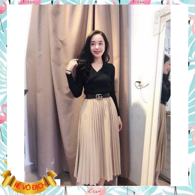 Chân váy dập li ánh nhũ mã 808( kèm ảnh thật) (chuẩn hàng) | BigBuy360 - bigbuy360.vn