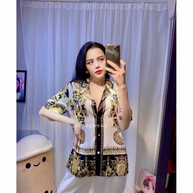 Bộ Lụa Pyjama QC Thiết Kế Sang Chảnh Mẫu Hot