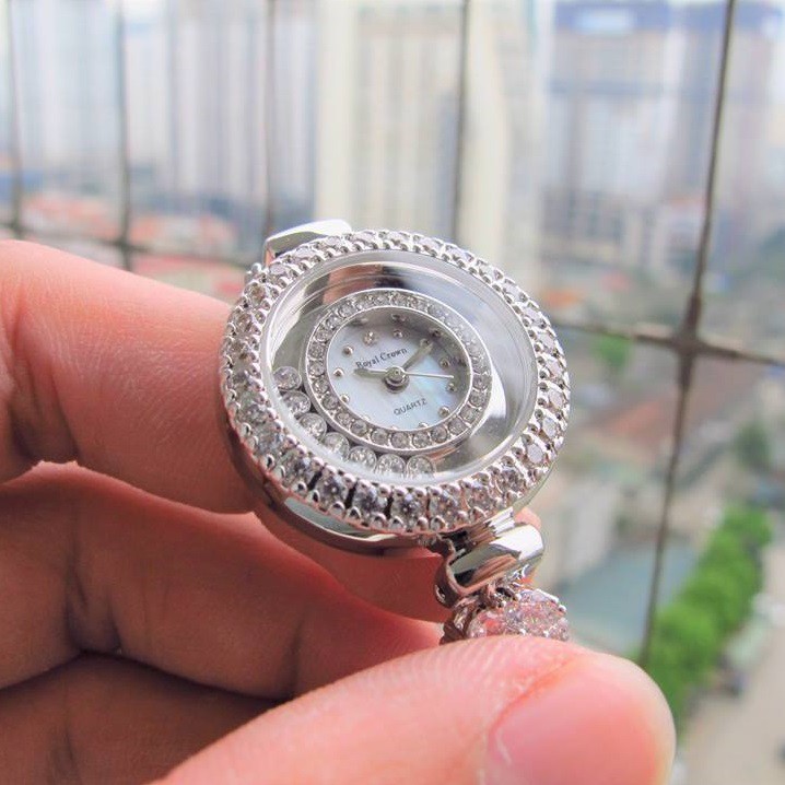 Đồng Hồ Nữ Chính Hãng Dây Kim Loại Đính Đá Chống Nước Chống Xước Royal Crown 5308 | BigBuy360 - bigbuy360.vn
