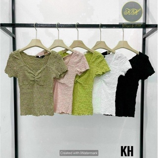 Áo xốp nhún ngực tay ngắn