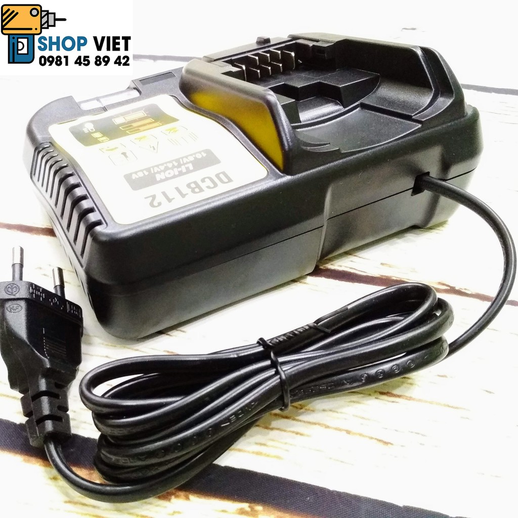 SV Sạc pin thay thế cho Dewalt DCB112 Liion 10,8V-14,4V-18V, điện vào 220V
