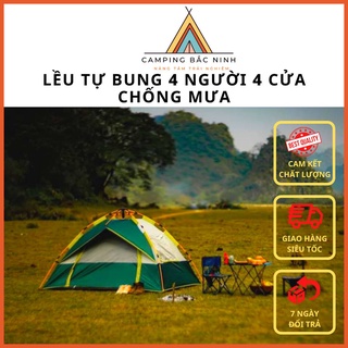 Lều 4 người tự bung 4 cửa chống mưa