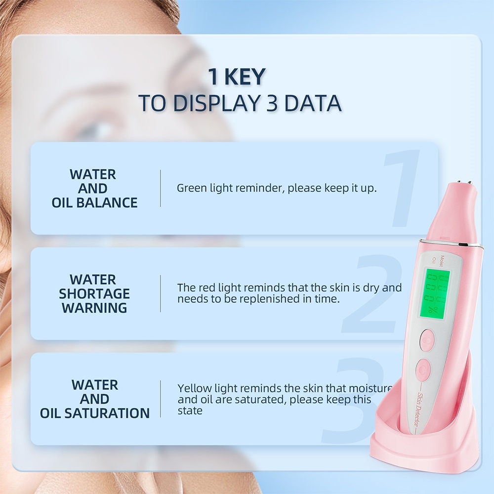 Bút kiểm tra độ ẩm da mặt Foreverlily màn hình LCD kỹ thuật số