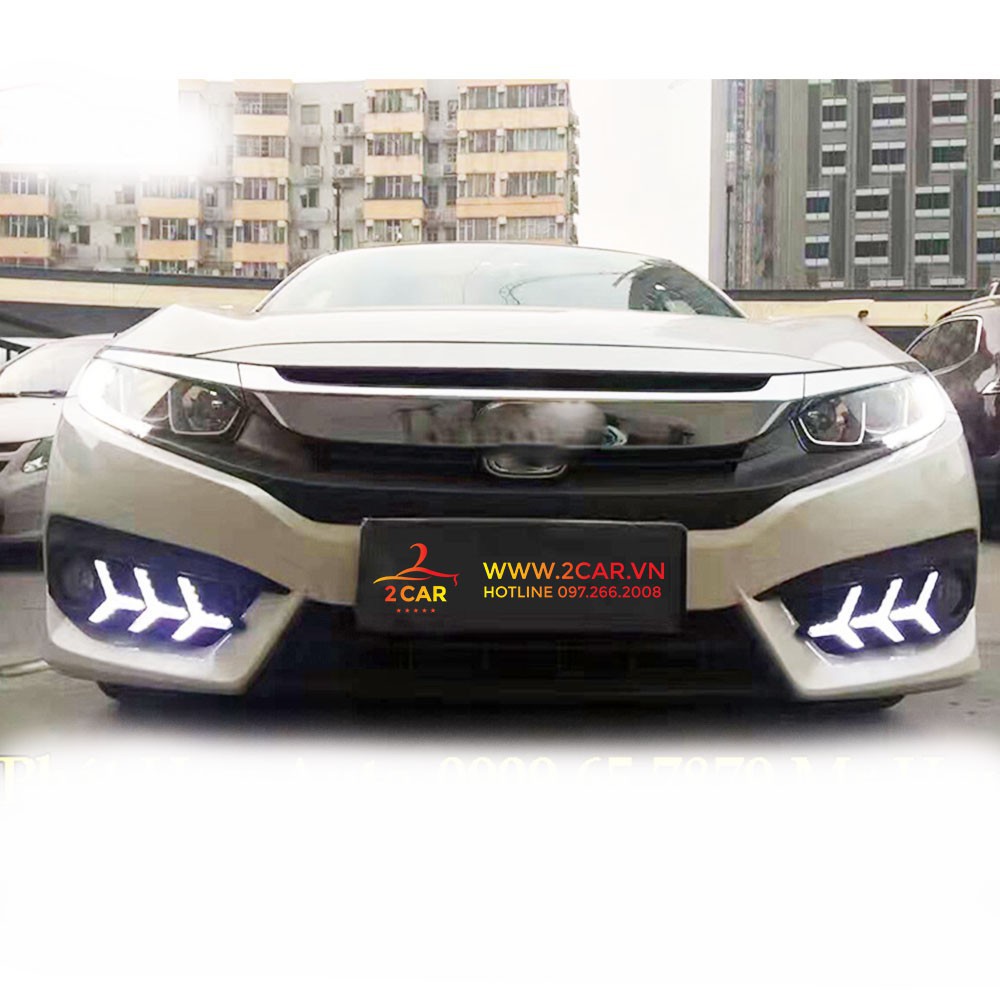Độ đèn Led gầm xương cá phía trước HONDA CIVIC 2018 - 2019