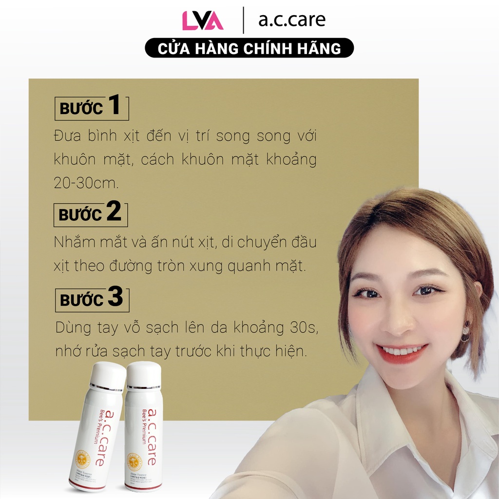 Xịt khoáng kiểm soát bóng nhờn từ nọc ong AC Care Bee's Premium Water Essence 60ml