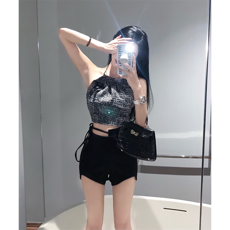 Quần Short Nữ Lưng Cao Cột Dây Thời Trang