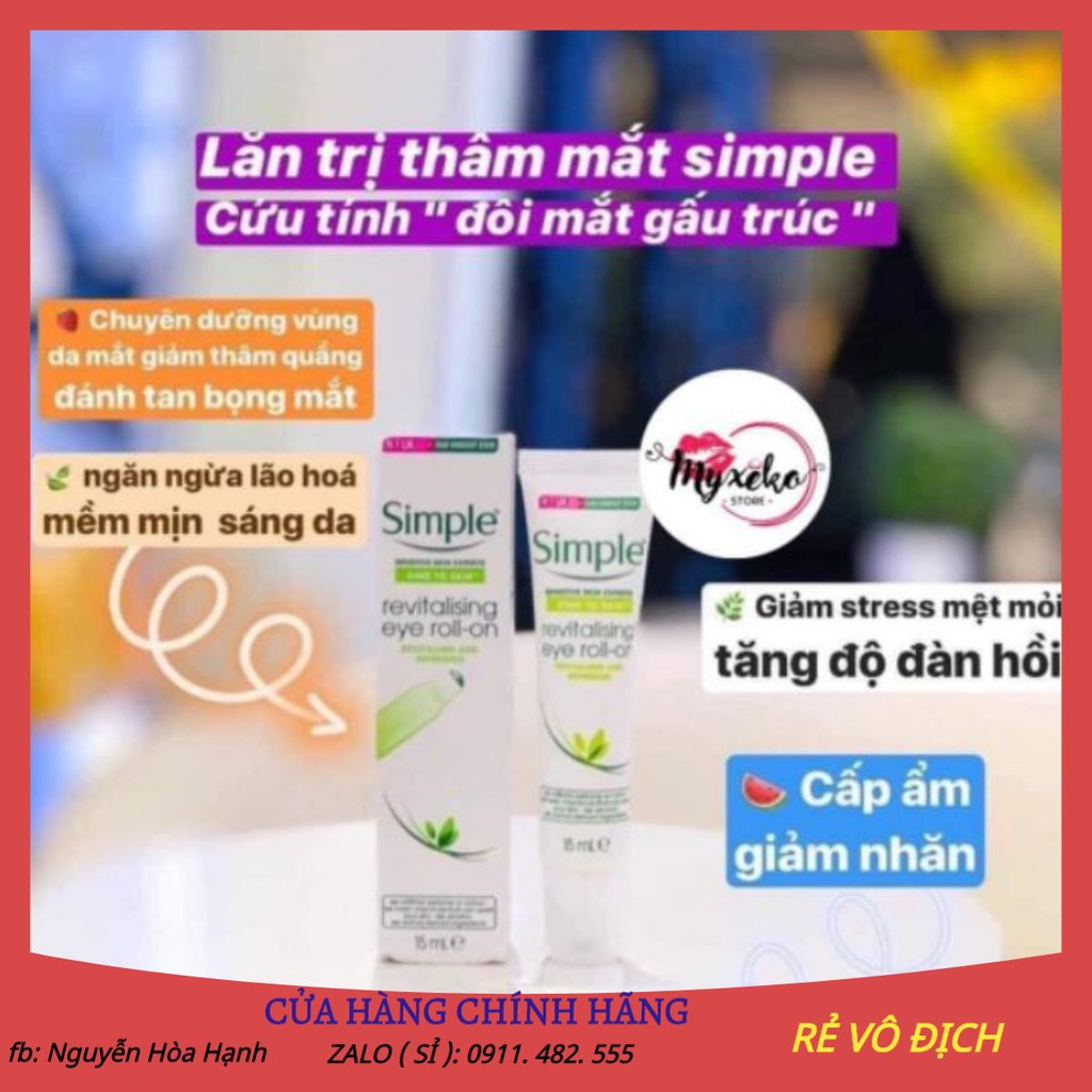 Lăn Dưỡng Mắt Simple Kind To Eyes Revitalizing