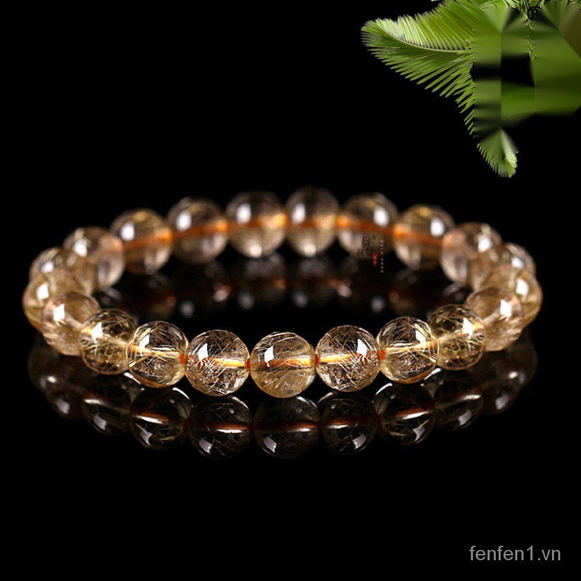 Vòng tay pha lê vàng tự nhiên với dây đơn phong cách Brazil