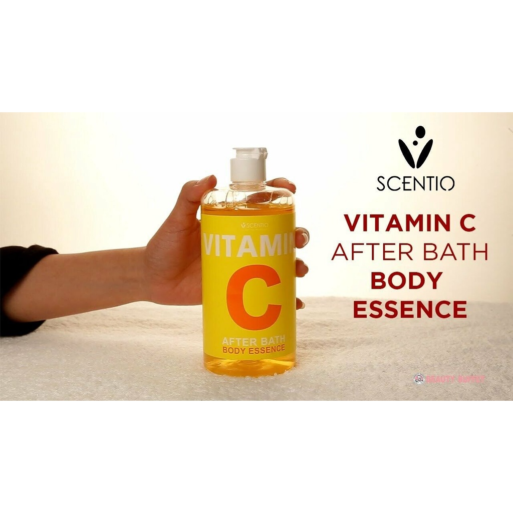 BEAUTY BUFFET Tinh chất dưỡng thể dưỡng trắng và phục hồi da chuyên sâu sau khi tắm Scentio Vitamin C 450ml
