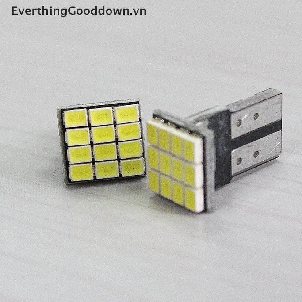 Bộ 2 Đèn LED T10 3020 12 SMD Ánh Sáng Trắng