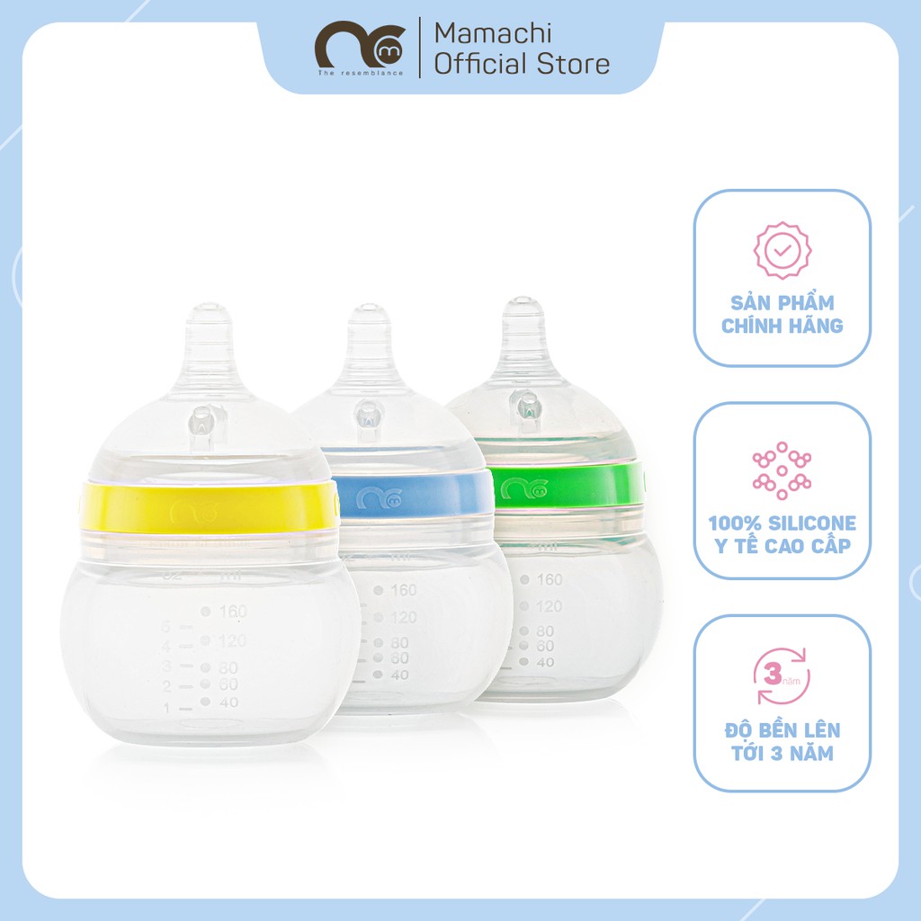 Bình sữa Mamachi chất liệu Silicone y tế 100%