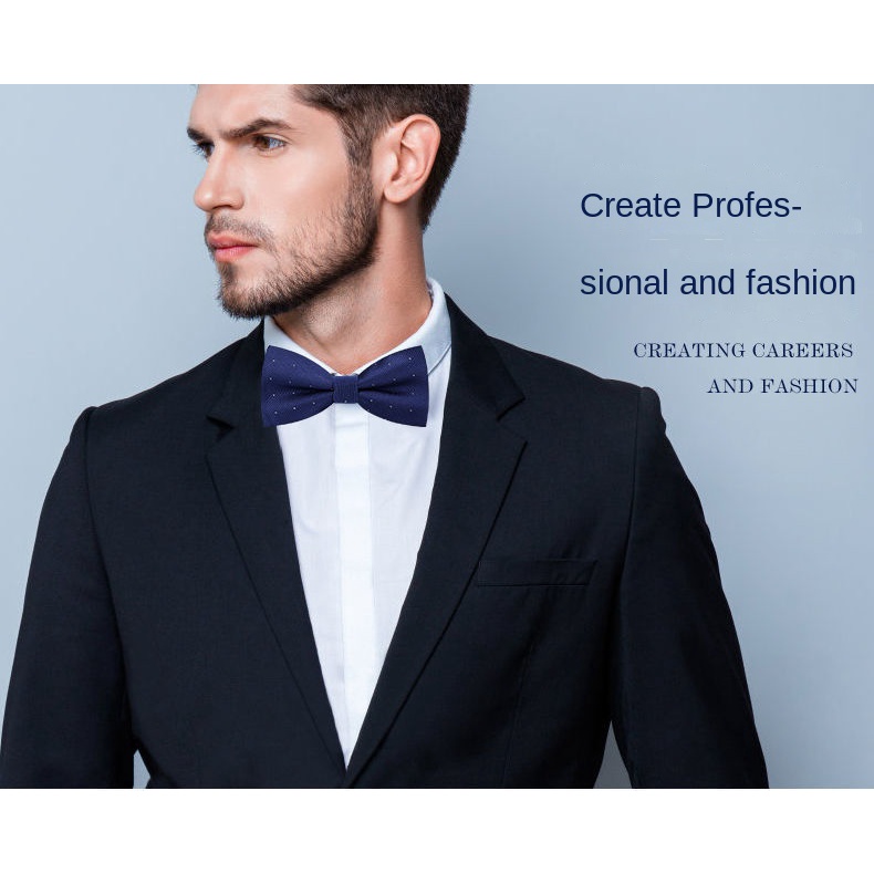 Cà Vạt Nơ Họa Tiết Chấm Bi Phong Cách Anh Quốc Cho Chú Rể